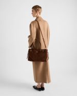 Prada Bonnie large suede handbag - Image 5